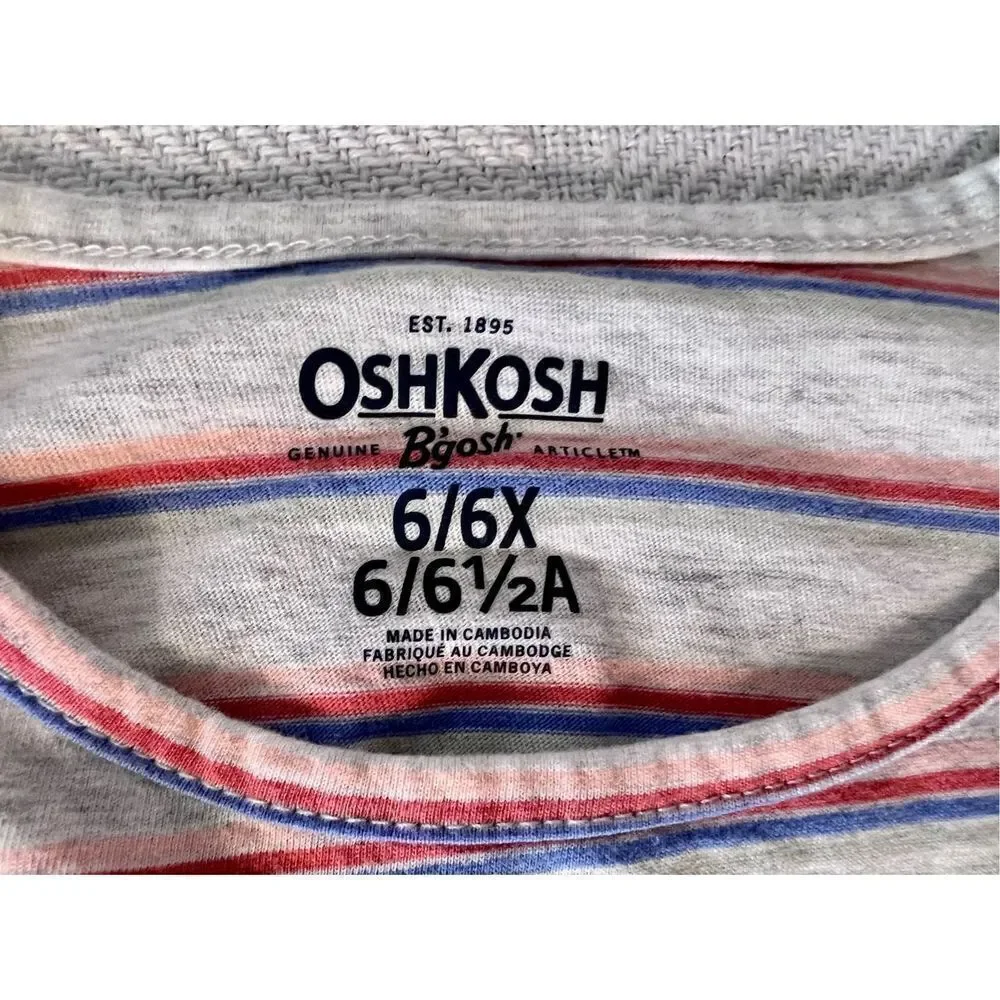 OshKosh B'Gosh Striped Shirt Girls Size 6/6X